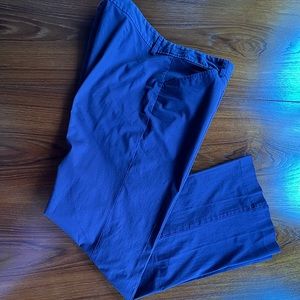 Theory cotton blend straight leg pants. Color is eggplant.